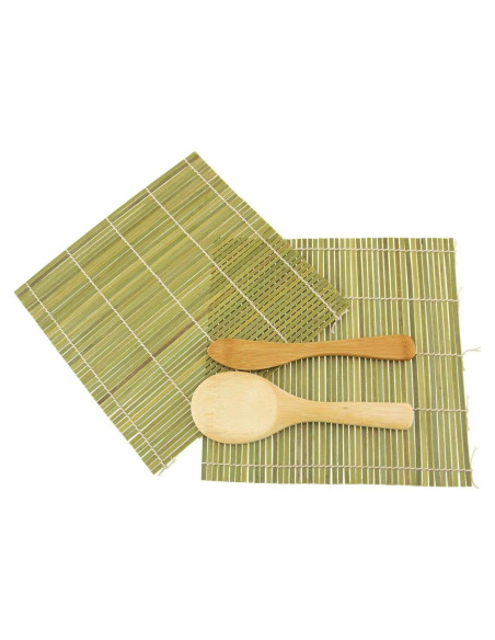 Kit de Hacer Sushi JapanBargain - 2 Esteras de Bambú Verde Kit de Hacer Sushi JapanBargain - 2 Esteras de Bambú Verde