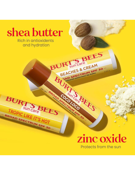 Bálsamo Labial Burt's Bees SPF 30 - Escapada a la Isla, 3 Tubos Bálsamo Labial Burt's Bees SPF 30 - Escapada a la Isla, 3 Tubos