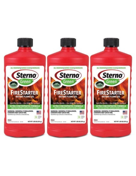 Gel Encendedor de Fuego Sterno - 3 Botellas de 0.45 L Gel Encendedor de Fuego Sterno - 3 Botellas de 0.45 L