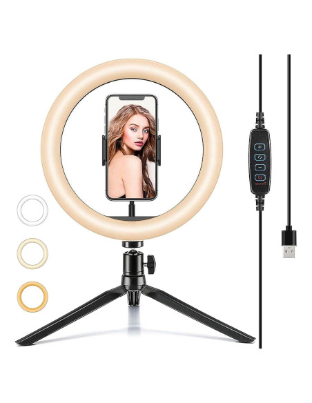 Anillo de Luz LED 25 cm MOYAWSDGN con Soporte y Control Remoto Anillo de Luz LED 25 cm MOYAWSDGN con Soporte y Control Remoto