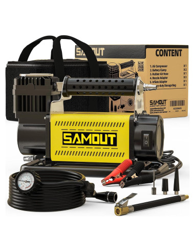 Compresor de Aire SAMOUT 12V 7.06 CFM 150 PSI para Neumáticos Offroad