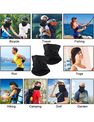 Gaiter Refrigerante Geyoga Negro para Cuello y Cara UV