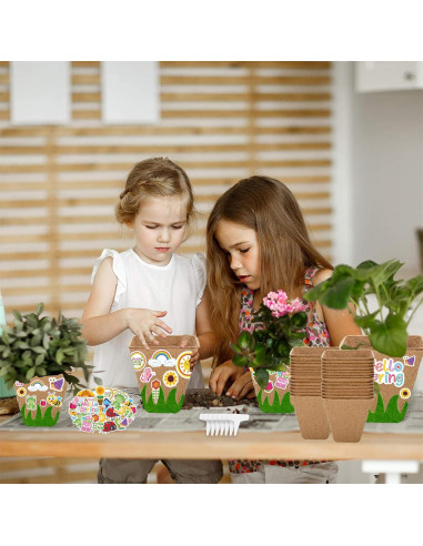Kit de Manualidades de Jardinería Ertyjikg - 30 Macetas de Papel