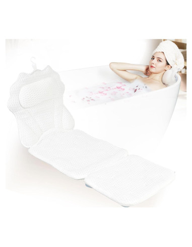 Almohada de Baño EcoHLL 132x41 cm con Ventosas y Secado Rápido