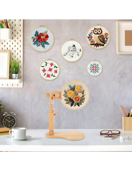 Soporte para Aro de Bordado SENENQU con 6 Aros de 8 cm a 20 cm Soporte para Aro de Bordado SENENQU con 6 Aros de 8 cm a 20 cm