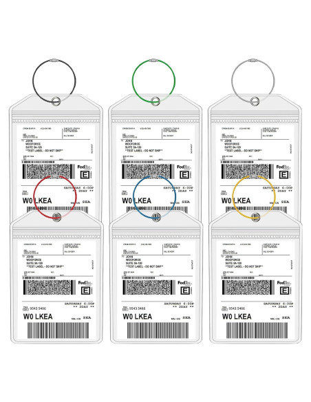 Fundas para Etiquetas de Equipaje TONGMAO 6 Pcs Resistentes Fundas para Etiquetas de Equipaje TONGMAO 6 Pcs Resistentes