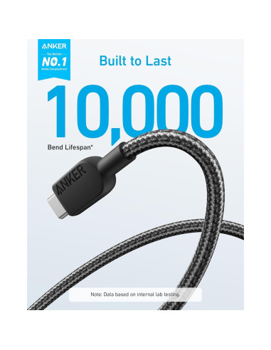 Cable USB A a USB C Anker 310, 2 Unidades 1.83 m Negro