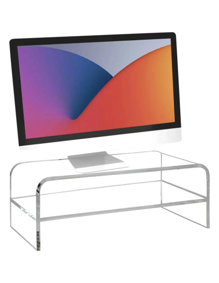 Soporte de Monitor Acrílico Genérico 2 Niveles 40.64x20.32 cm Soporte de Monitor Acrílico Genérico 2 Niveles 40.64x20.32 cm
