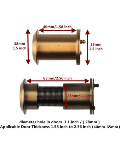 Mirador de Puerta de Seguridad Muluo 220 Latón Dorado 28mm