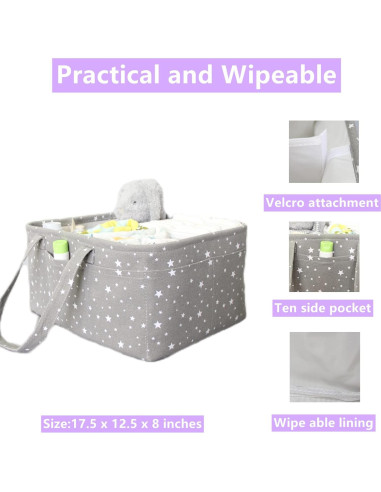 Caddy Organizador de Pañales QiANBiRD Extra Grande 44.5x31.75cm