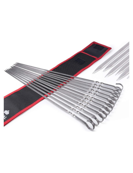 Palos de Shish Kabob de Acero Inoxidable Royal Imports - 12 Piezas 43 cm Palos de Shish Kabob de Acero Inoxidable Royal Imports - 12 Piezas 43 cm