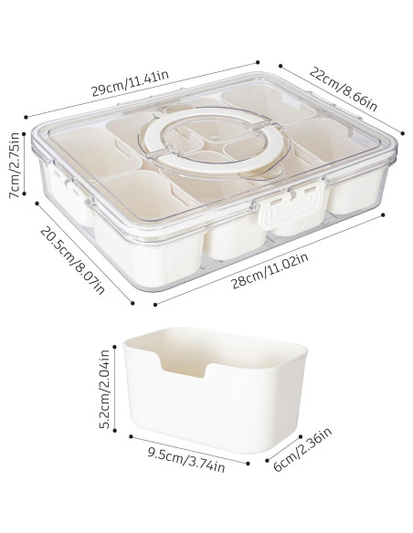 Bandeja de Servicio Dividida Dingerjar 8 Compartimentos Blanca Bandeja de Servicio Dividida Dingerjar 8 Compartimentos Blanca