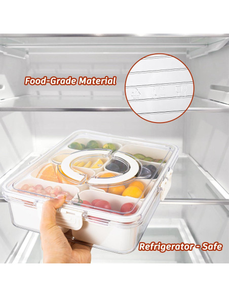 Bandeja de Servicio Dividida Dingerjar 8 Compartimentos Blanca Bandeja de Servicio Dividida Dingerjar 8 Compartimentos Blanca