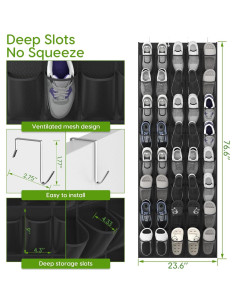 Organizador de Zapatos Unjumbly 40 Bolsillos Malla Transpirable 2