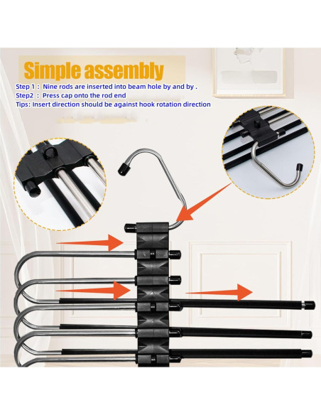 Perchas Plegables Ahorra Espacio trrcylp 2Pack 9 Capas Negro Perchas Plegables Ahorra Espacio trrcylp 2Pack 9 Capas Negro