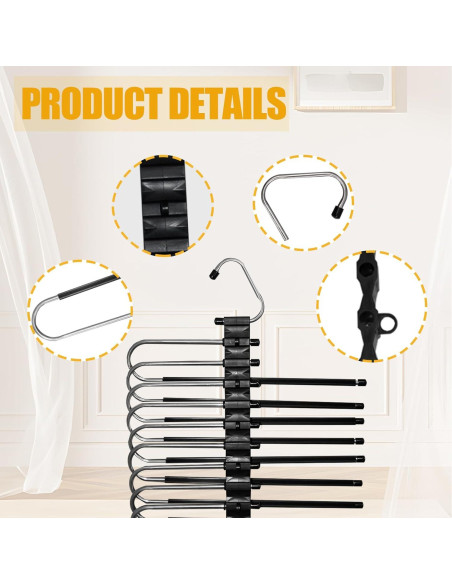 Perchas Plegables Ahorra Espacio trrcylp 2Pack 9 Capas Negro Perchas Plegables Ahorra Espacio trrcylp 2Pack 9 Capas Negro