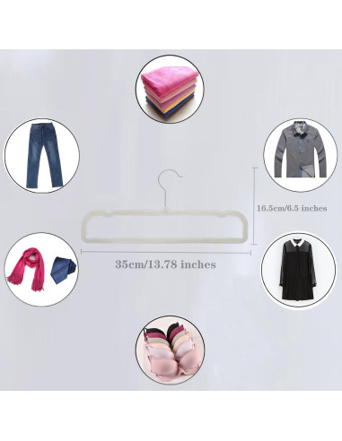 Perchas de Pantalones Antideslizantes VSV - Paquete de 20 Gris