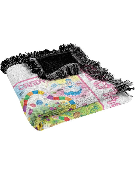 Manta de Tapiz LOGOVISION Candy Land 127x152cm con Flecos Manta de Tapiz LOGOVISION Candy Land 127x152cm con Flecos