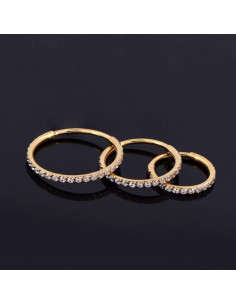 Aro Segmentado OUFER Oro 16G Acero Inoxidable 8mm 2