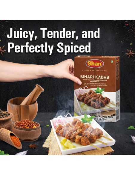 Mezcla de Especias Shan para Bihari Kabab 50g - Sabor Auténtico Mezcla de Especias Shan para Bihari Kabab 50g - Sabor Auténtico