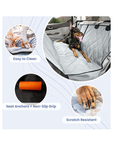 Hamaca para Perros 4Knines Regular Negra - Funda Impermeable para Autos