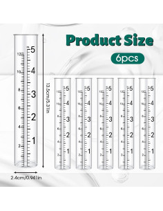 6 Tubos de Reemplazo para Medidores de Lluvia SynHHergyx 13.5cm 2