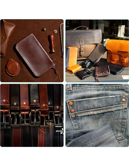 Kit de Remaches y Arandelas Aemygo 43 Piezas para Cuero Kit de Remaches y Arandelas Aemygo 43 Piezas para Cuero