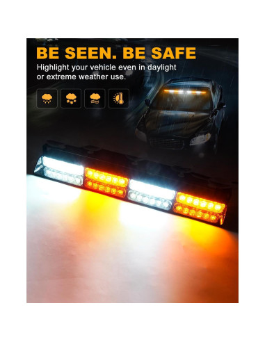 Luces Estroboscópicas de Emergencia HLauto 42.7 cm 48 LED