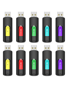 Paquete de 10 Unidades Flash USB 32GB Aiibe 2.0 Multicolor