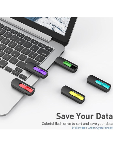 Paquete de 10 Unidades Flash USB 32GB Aiibe 2.0 Multicolor