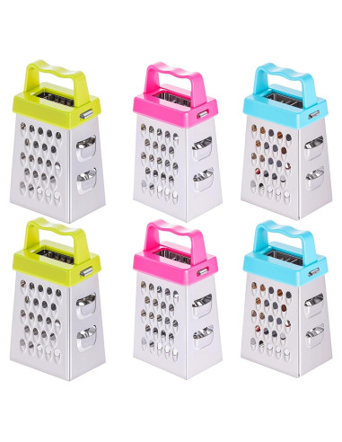 Mini Rallador de Queso Ptwola 6 Pcs Acero Inoxidable 6.7x3.7 cm