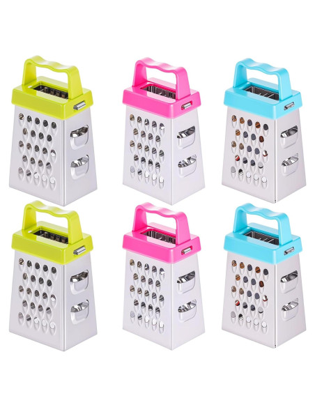 Mini Rallador de Queso Ptwola 6 Pcs Acero Inoxidable 6.7x3.7 cm Mini Rallador de Queso Ptwola 6 Pcs Acero Inoxidable 6.7x3.7 cm