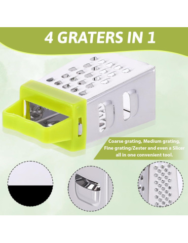 Mini Rallador de Queso Ptwola 6 Pcs Acero Inoxidable 6.7x3.7 cm
