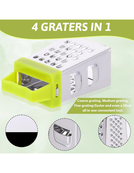 Mini Rallador de Queso Ptwola 6 Pcs Acero Inoxidable 6.7x3.7 cm Mini Rallador de Queso Ptwola 6 Pcs Acero Inoxidable 6.7x3.7 cm
