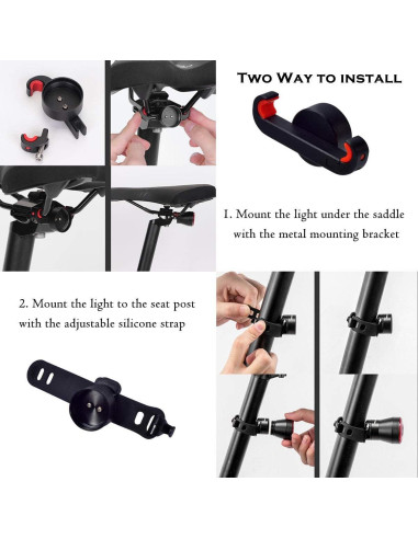 Luces Traseras para Bicicleta G Keni Q5 LED IPX6 Recargables