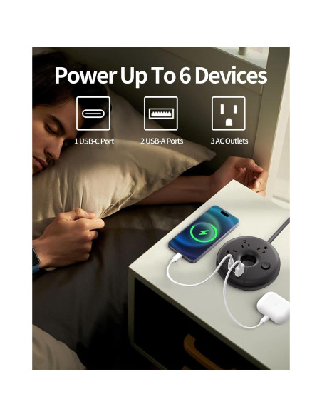 Regleta de Viaje NTONPOWER 3 Salidas y 3 USB Carga Rápida Regleta de Viaje NTONPOWER 3 Salidas y 3 USB Carga Rápida