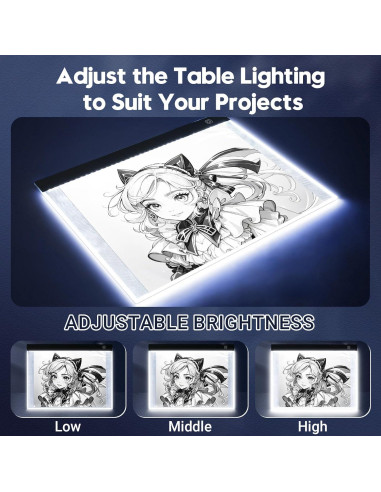 Mesa de Luz Guiseapue A3 para Arte de Diamante 40x31cm