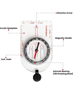 Brújula de Senderismo TurnOnSport para Niños - Impermeable y Ligera 2
