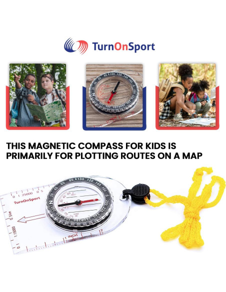 Brújula de Senderismo TurnOnSport para Niños - Impermeable y Ligera Brújula de Senderismo TurnOnSport para Niños - Impermeable y Ligera