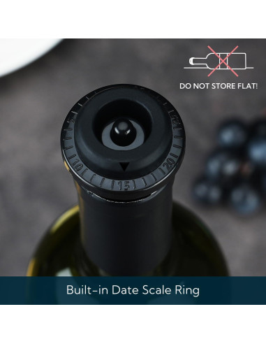 Bomba de Vacío para Vino KITCHENDAO con 2 Tapones Reutilizables