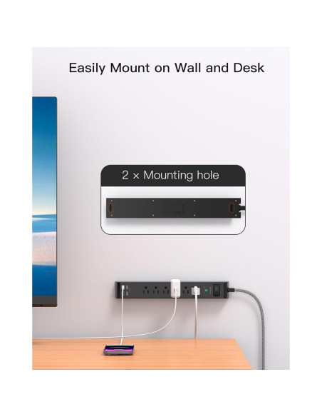 Protector de Sobretensión MIFASOPOWER 6 Salidas 4 USB 1.52m Protector de Sobretensión MIFASOPOWER 6 Salidas 4 USB 1.52m