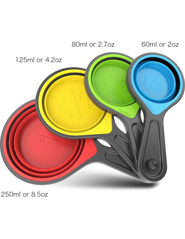 Juego de cucharas y tazas medidoras colapsables Kaptron 8 piezas