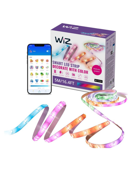 Tira de Luz LED WiZ RGBIC 5 m Multicolor Control Voz/App Tira de Luz LED WiZ RGBIC 5 m Multicolor Control Voz/App