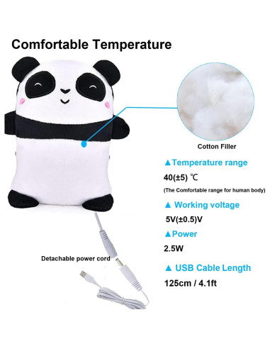Guantes Calentados por USB Panda Genérico - Mitones Térmicos 40C