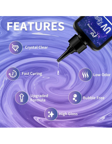 Kit de Resina UV 200g Honcaring con Luz UV y Accesorios