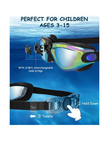Gafas de Natación para Niños Hurdilen con Gorro y Accesorios