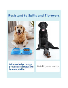 Cuenco Plegable 2-en-1 LPFLASAT para Perros y Gatos - Silicona Antideslizante 2