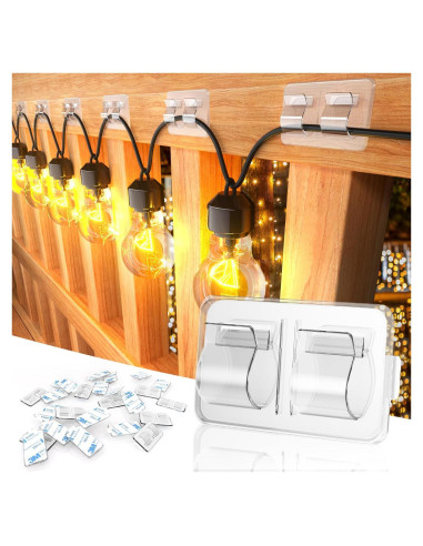 Ganchos Adhesivos para Luces de Cuerda Keviyi - 25 Piezas