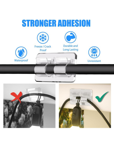 Ganchos Adhesivos para Luces de Cuerda Keviyi - 25 Piezas
