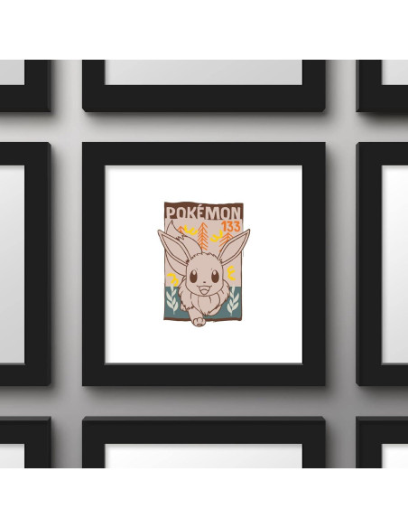 Póster de Pared Eevee Pokémon Gallery Pops 30.48x30.48cm Marco Negro Póster de Pared Eevee Pokémon Gallery Pops 30.48x30.48cm Marco Negro